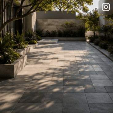 Outdoor tiled courtyard project