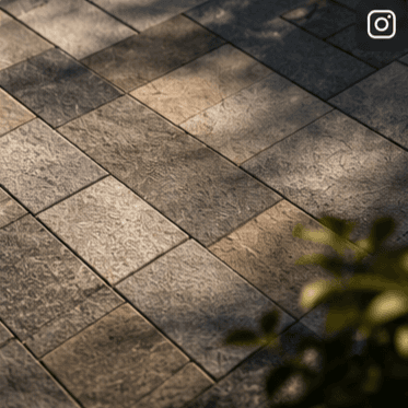 Natural stone paving close-up