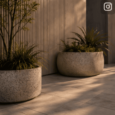 Landscape planters with architectural finishes