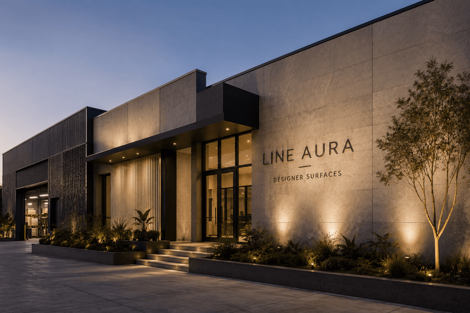 Line Aura architectural surfaces facility representing established industry experience